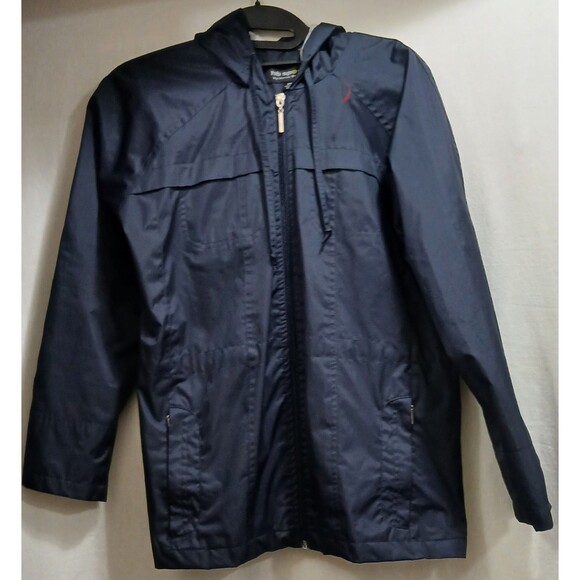 HB Sport Harve Benard Women’s Petite Small Blue Lined Full Zip Rain Coat LNC! - Picture 1 of 10